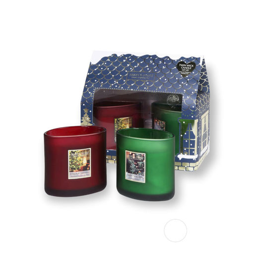 Picture of H&H TWIN WICK CANDLE SET X2 - HOME FOR CHRISTMAS & CHRISTMAS